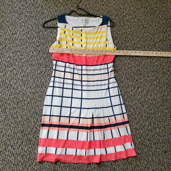 Donna Morgan Pleated Striped Sleeveless Sundress Size 6 - Picture 9 of 10